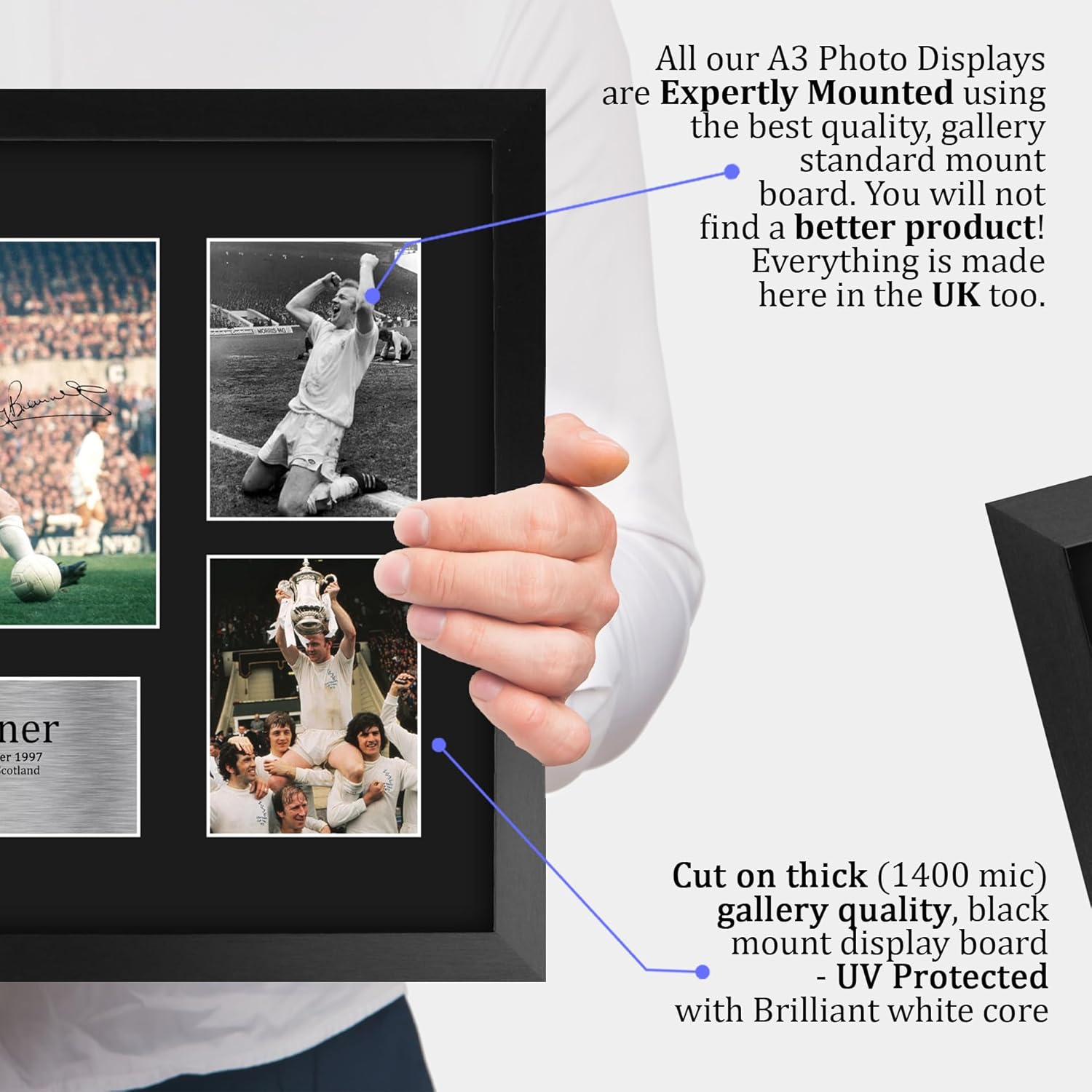 Thumbnail 3 de HWC Trading FR A3 Billy Bremner Leeds United framed signed autograph picture (A3 gift for football fans)