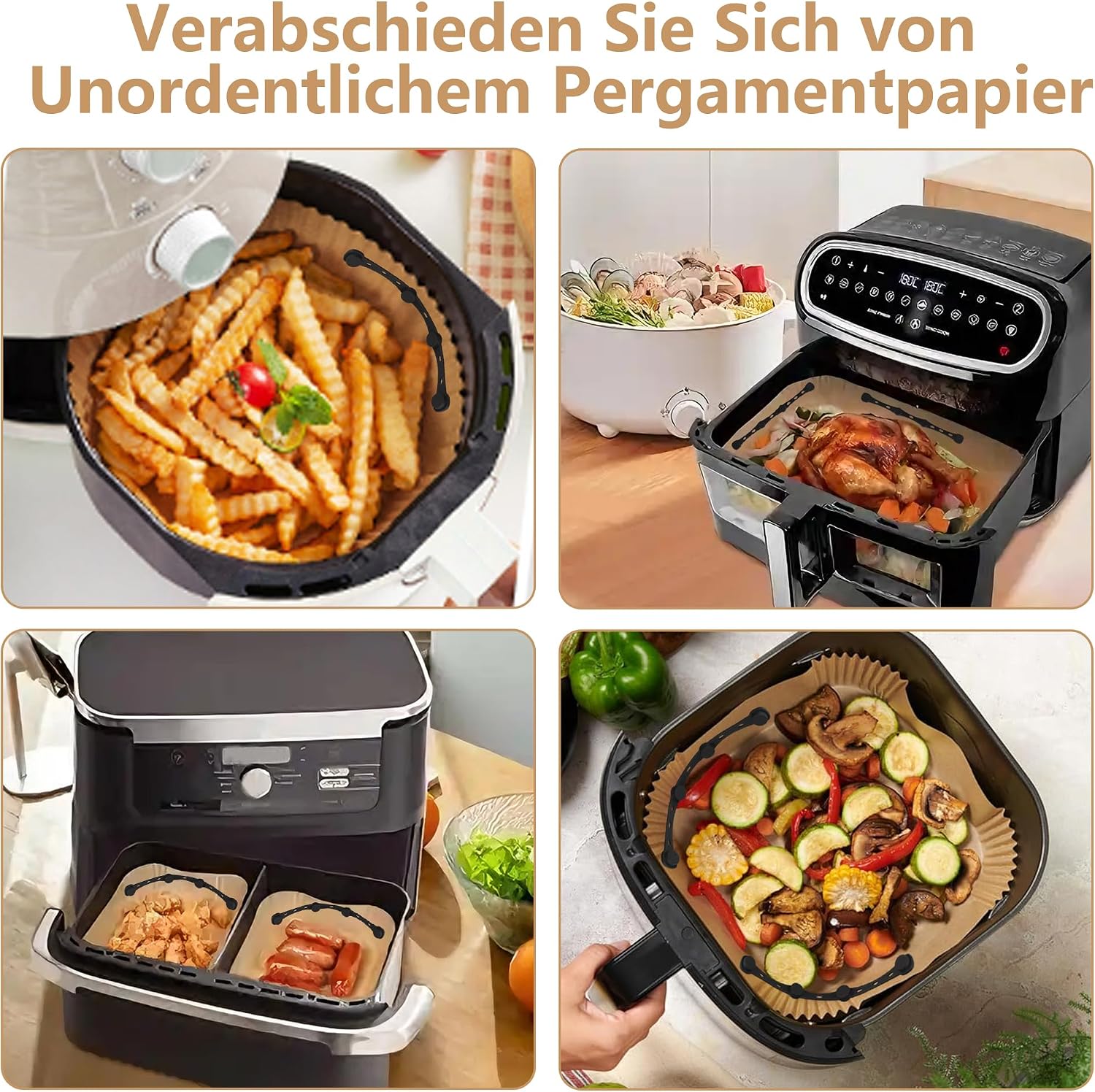 Thumbnail 6 de Xahpower 4er-Pack Magnet-Silikonschnallen für Airfryer-Backpapier (waschbar, wiederverwendbar)