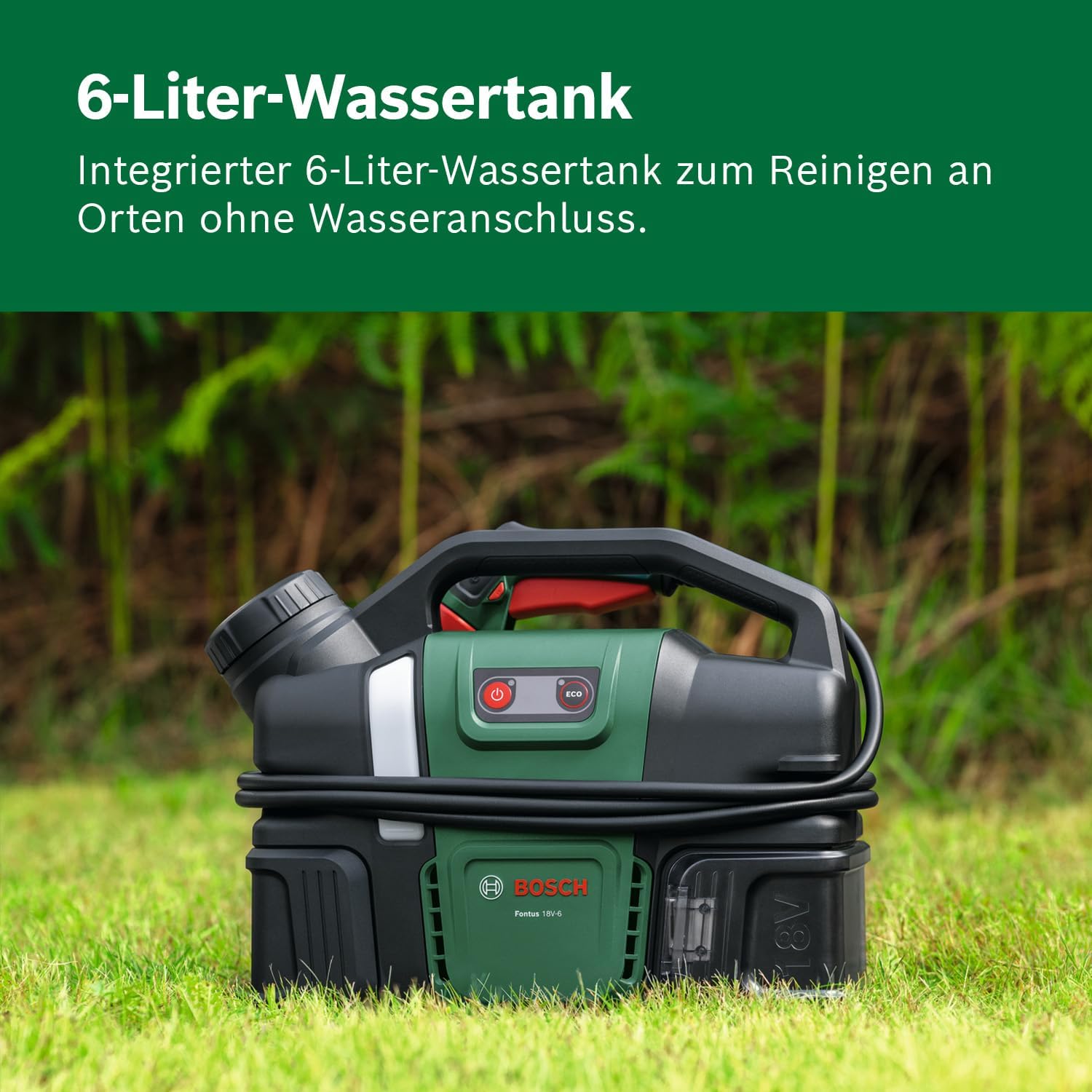 Thumbnail 4 de Bosch Akku-Druckreiniger Fontus 18V-6 für Fahrräder – mobil, 6-Liter-Wassertank und 8 Druckstufen