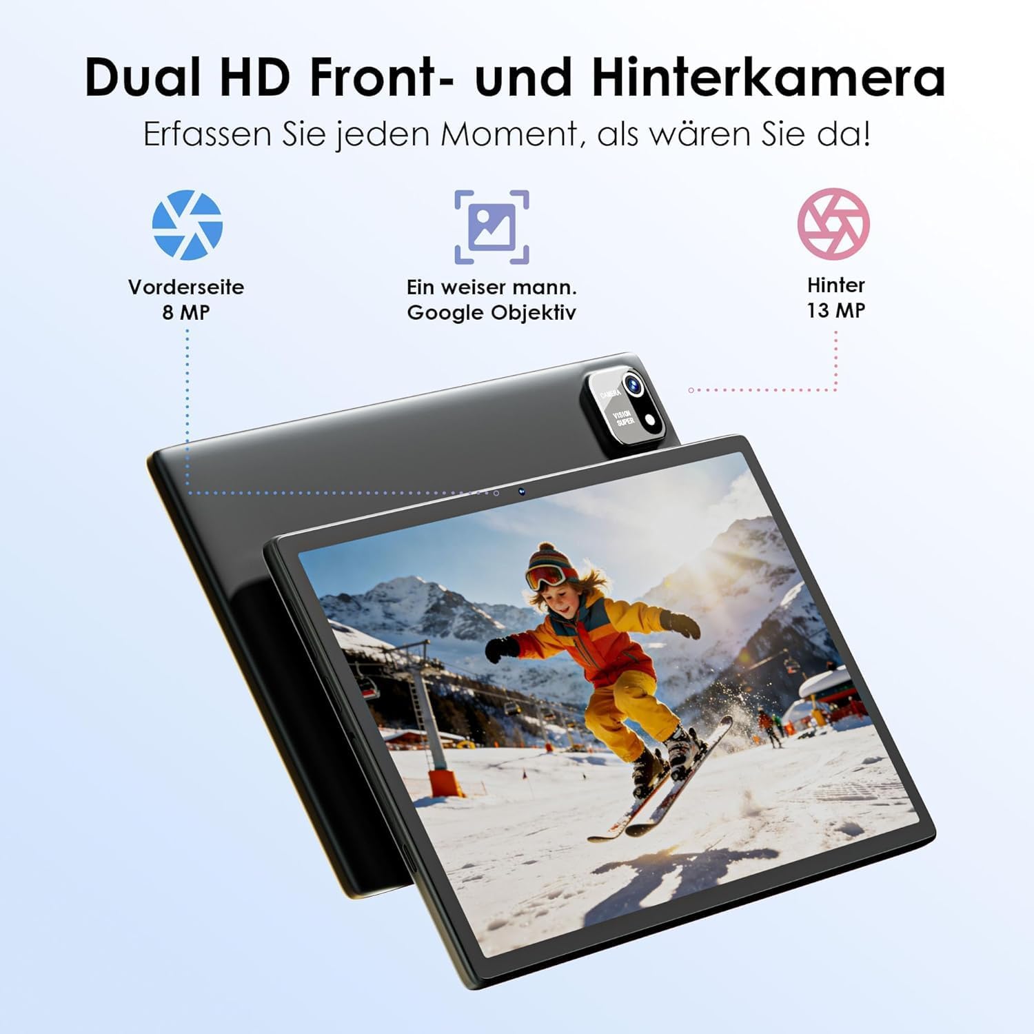 Detalle de ZENTALITY Kinder Tablet 10 Zoll mit Android 15, 30 GB RAM, 64 GB ROM + 2 TB Speicher, 8-Core, 8000 mAh, 5G-WLAN, Elterliche Kontrolle – Rosa