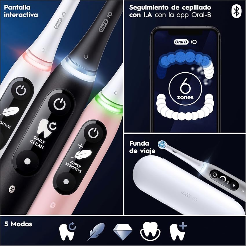 Thumbnail 6 de Oral-B iO 6 Cepillo Eléctrico Negro 🦷 con 3 cabezales y estuche