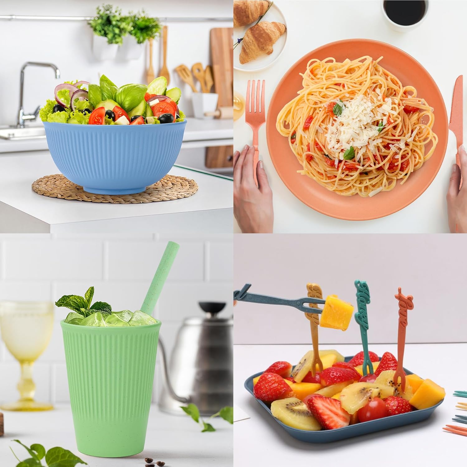 Detalle de Unbreakable 66 piece dinnerware set for 6