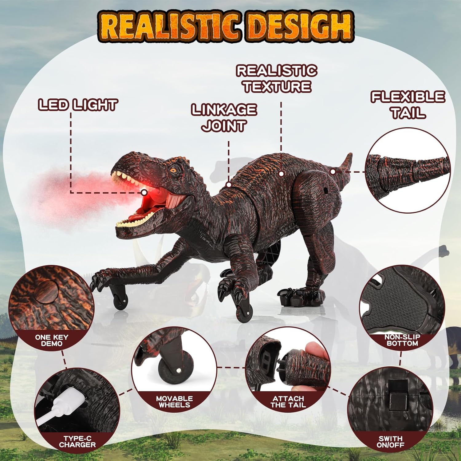 Thumbnail 4 de Juguete Dinosaurio Teledirigido 2.4GHz con Rociado