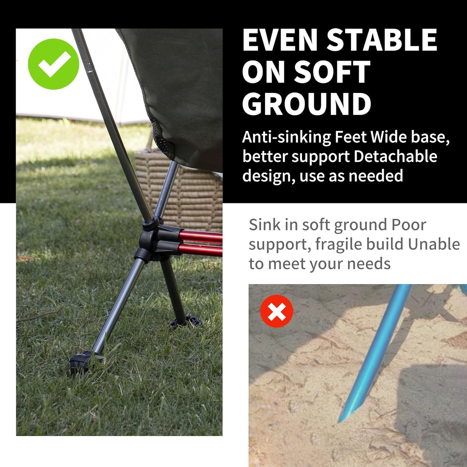 Thumbnail 4 de Naturehike YL08 Ultralight Camping Chair (2.38 lbs) with Anti-Sinking Feet