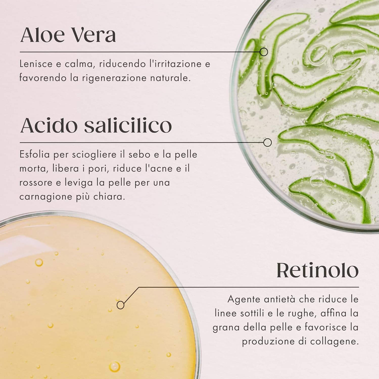 Detalle de Satin Naturel Crema Idratante Viso 100 ml: Retinolo Puro, Acido Salicilico Biologico e Aloe Vera Naturale