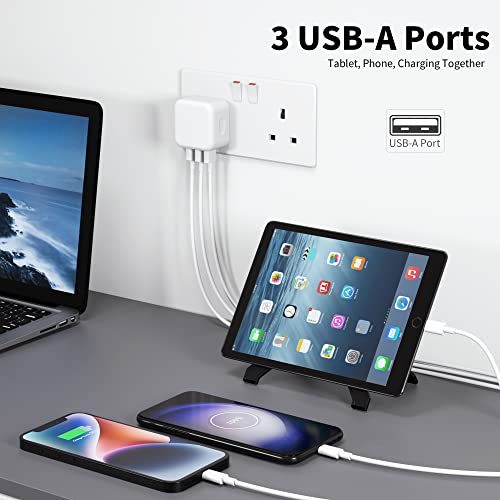 Detalle de Luetasoo USB Plug: 3-Port 5V 3A Multi USB Charger for iPhone and More