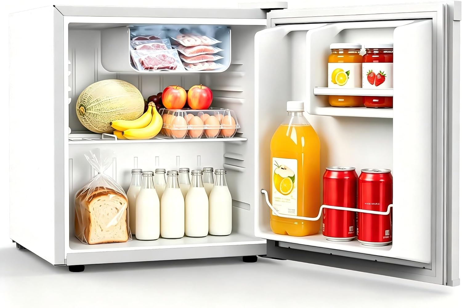 Detalle de WELLENT 46L Mini Kühlschrank – kompakt, leise und flexibel mit wechselbarem Türanschlag
