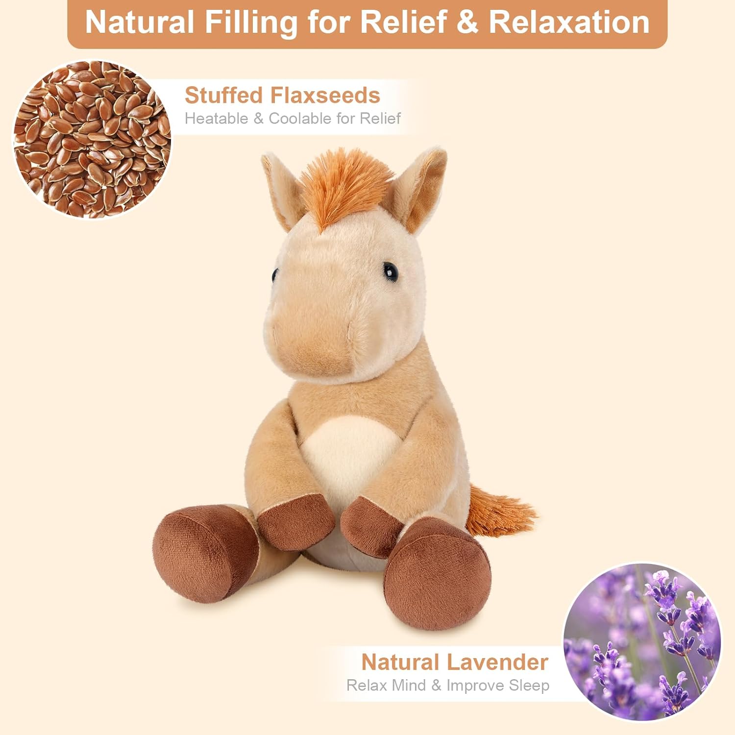 Thumbnail 1 de SuzziPals Heatable & Coolable Horses: Lavender-Soothing Plush for Comfort and Stress Relief