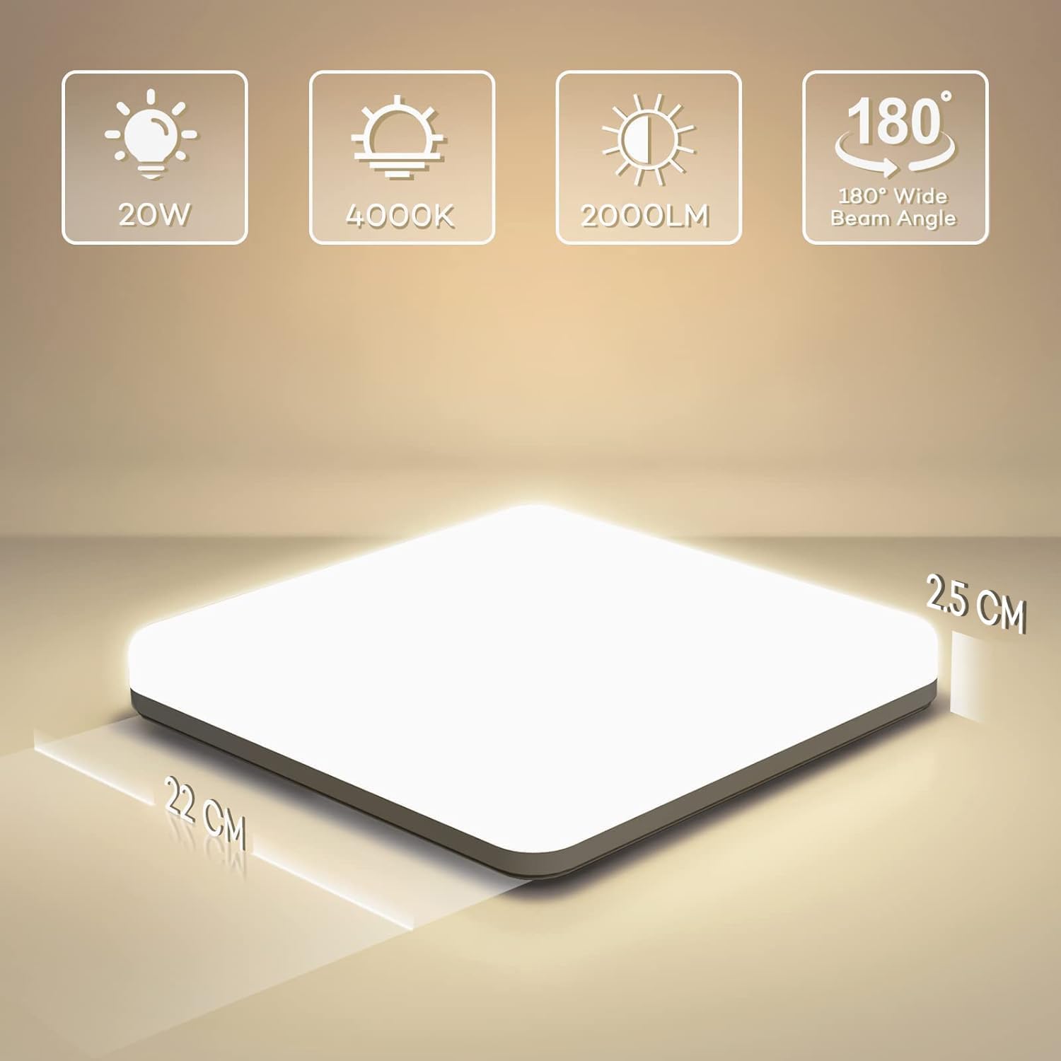 Detalle 2 de Plafoniera LED soffitto 20W 4000K