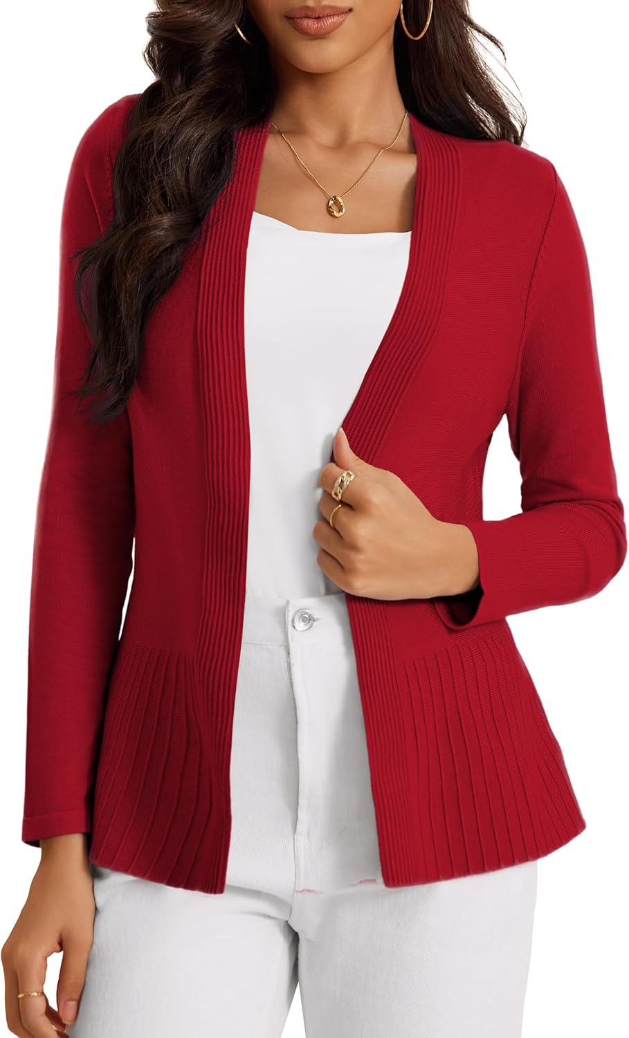 Thumbnail 6 de Casuashion Women's Casual Open Front Draped Cardigan