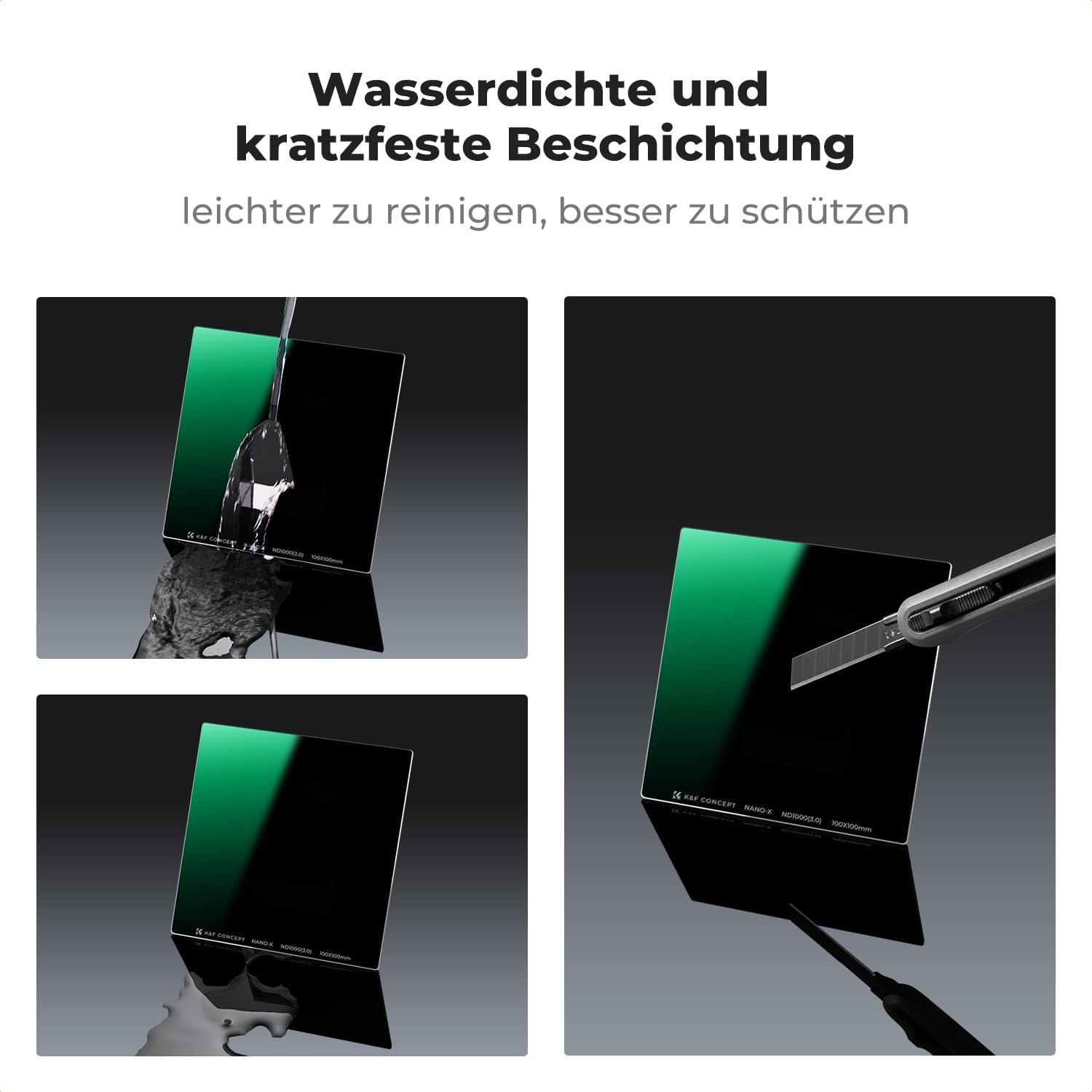 Thumbnail 5 de K&F CONCEPT Rechteckfilter ND1000 100x100 mm – 10 Blendenstufen, Nano-Xcel Serie