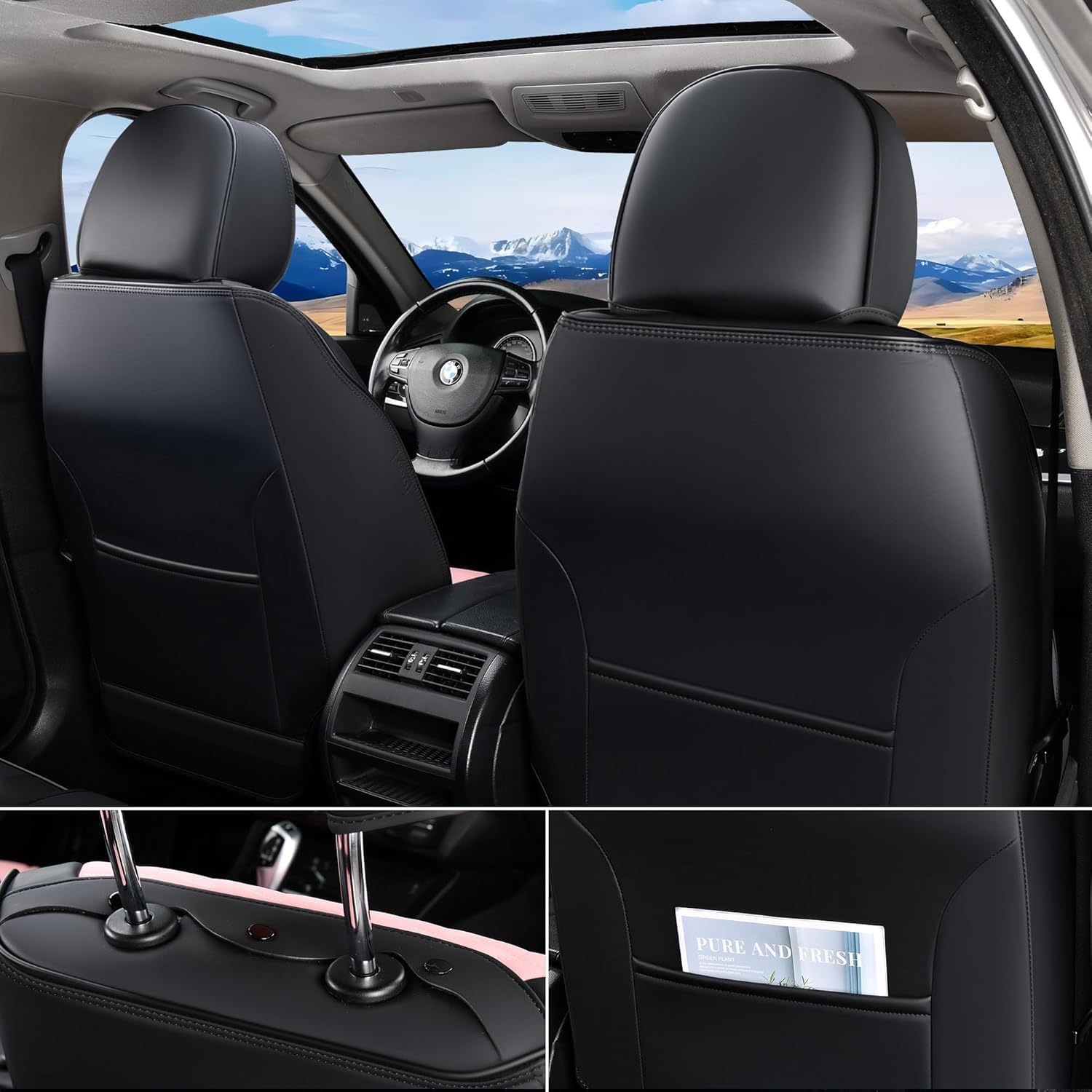 Thumbnail 4 de FLORICH Leather Seat Covers Pink 5-seat