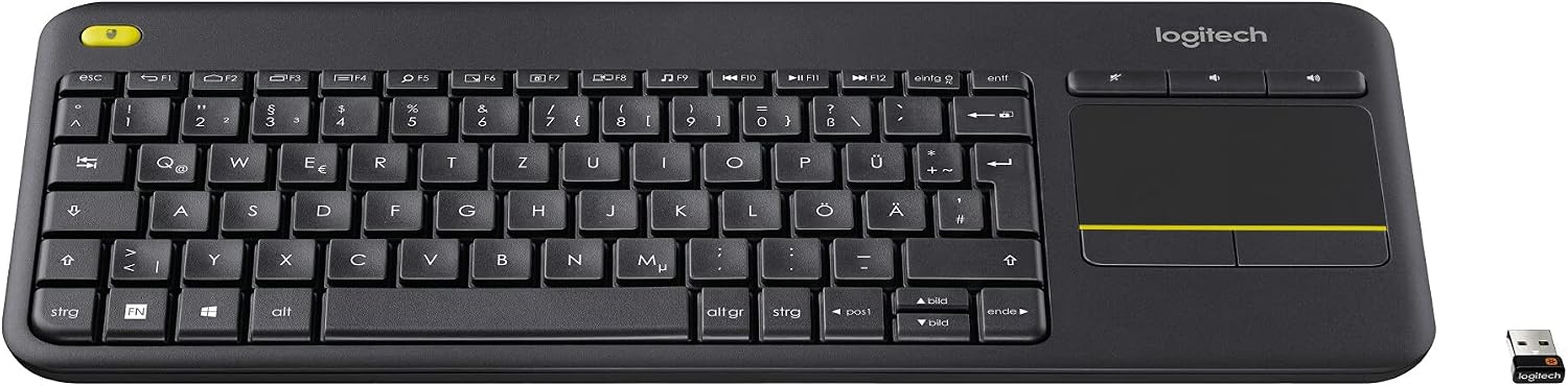 Detalle de Logitech K400 Plus Kabellose Touch-TV-Tastatur mit integriertem Touchpad (DEU QWERTZ)