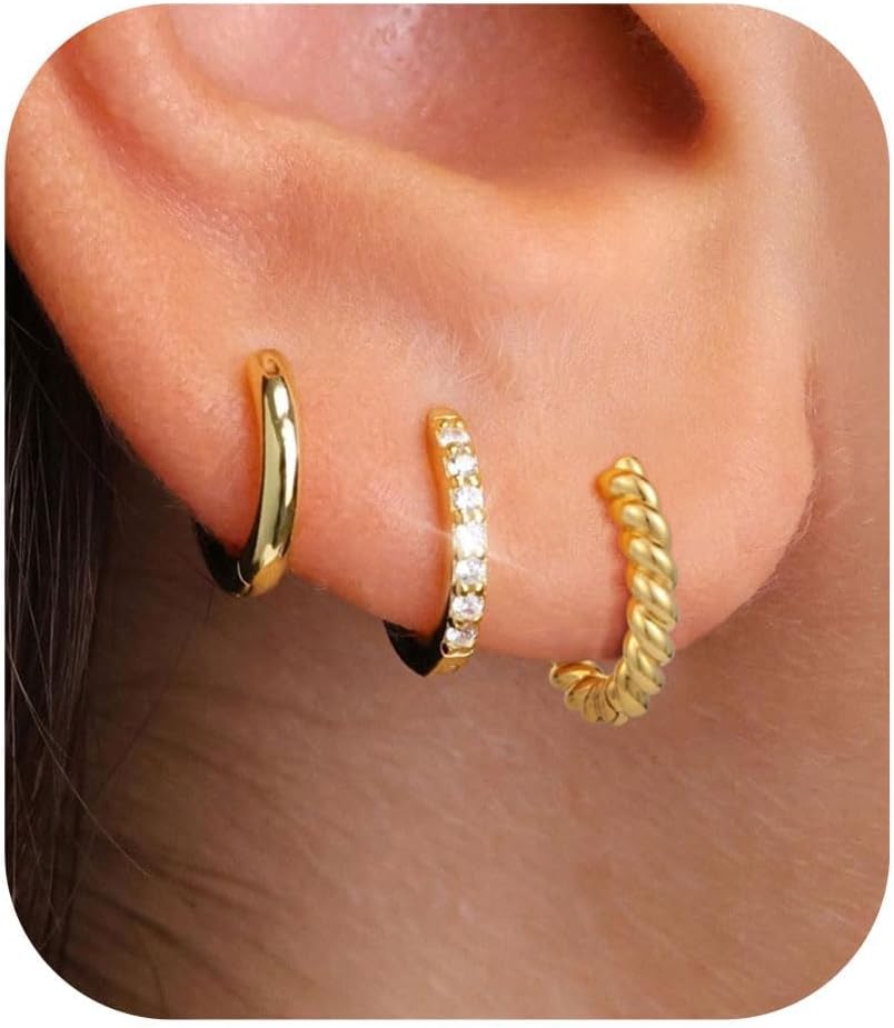 Detalle de ZHESHY Gold Ohrringe Set 3 Paar