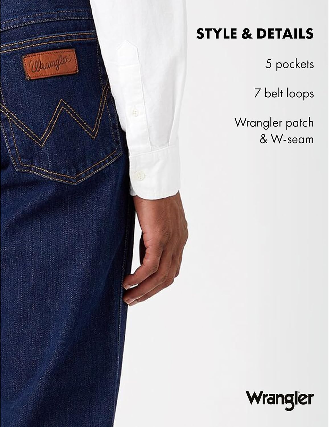 Detalle de Wrangler Texas Stretch Straight Men's Jeans W1217539B