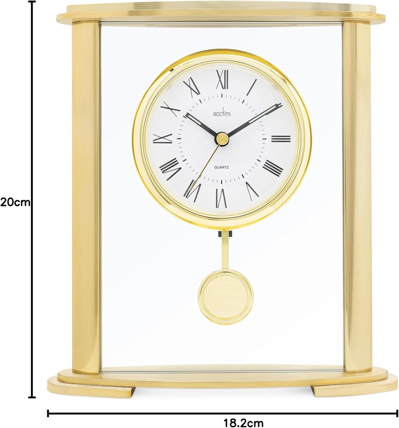 Thumbnail 5 de Acctim Welwyn Pendulum Mantel Clock: Polished Gold Effect with Floating Glass Dial