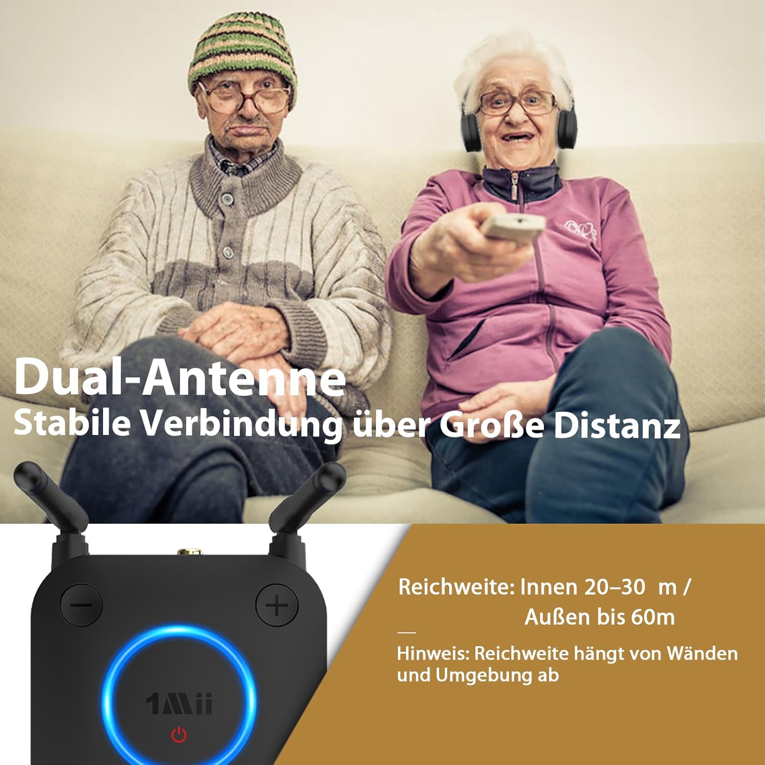 Thumbnail 4 de 1Mii B06TX Bluetooth 5.3 Transmitter für TV – aptX HD & Low Latency, Dual-Link, Großer Reichweite