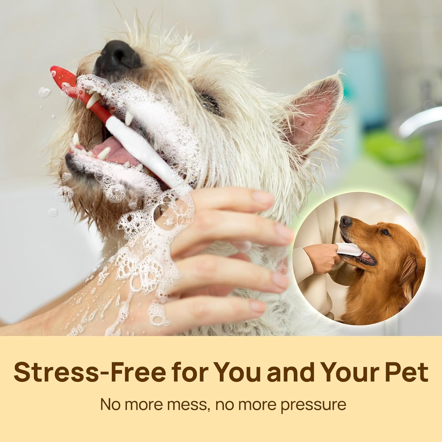 Detalle 2 de HICC PET Dental Finger Wipes for Dogs & Cats – Toothbrush-free plaque & tartar remover wipes with coconut oil