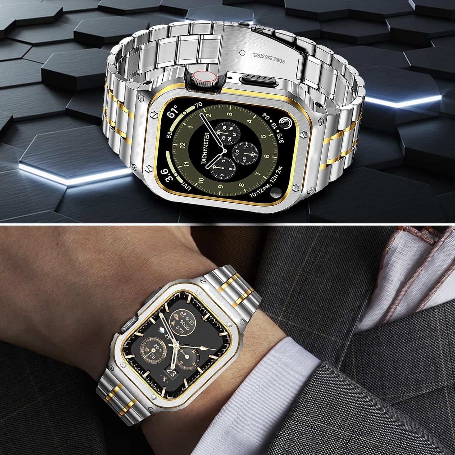 Thumbnail 3 de MioHHR Stainless Steel Watch Band with Case for Apple Watch — 38/40/41/42/44/45/46/49mm