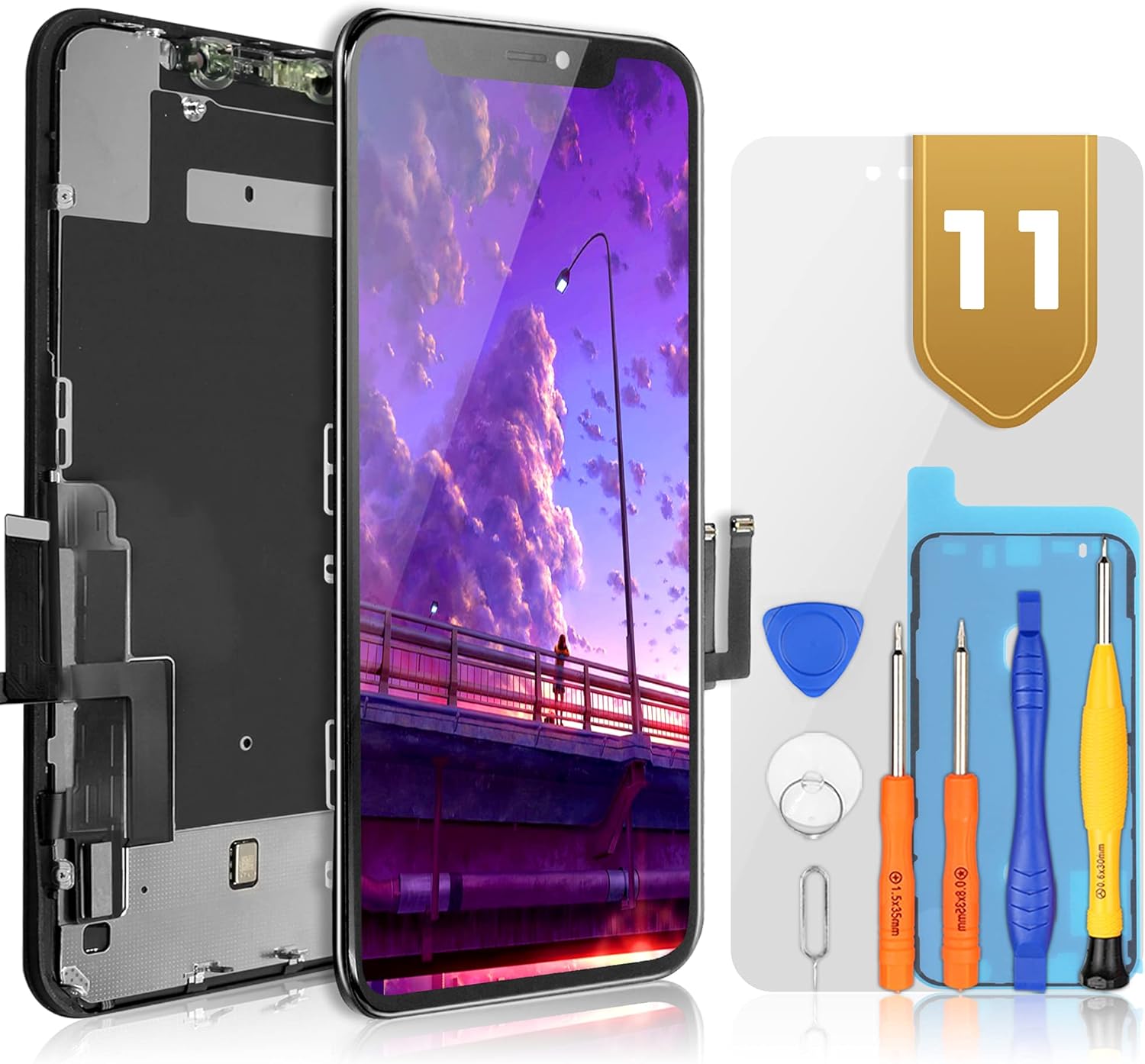 Detalle de bokman iPhone 11 Pro Max LCD Screen Replacement — 6.5-inch Front Panel with Repair Tool Kit