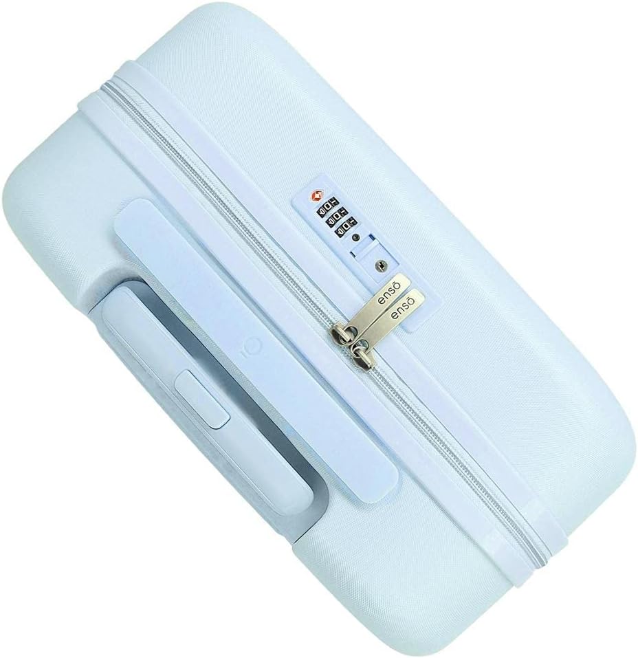 Detalle 2 de Enso Bonjour Valigia da Cabina Blu 40x55x20 cm — ABS Rigido, TSA Integrata, 37 L, 4 Doppie Ruote