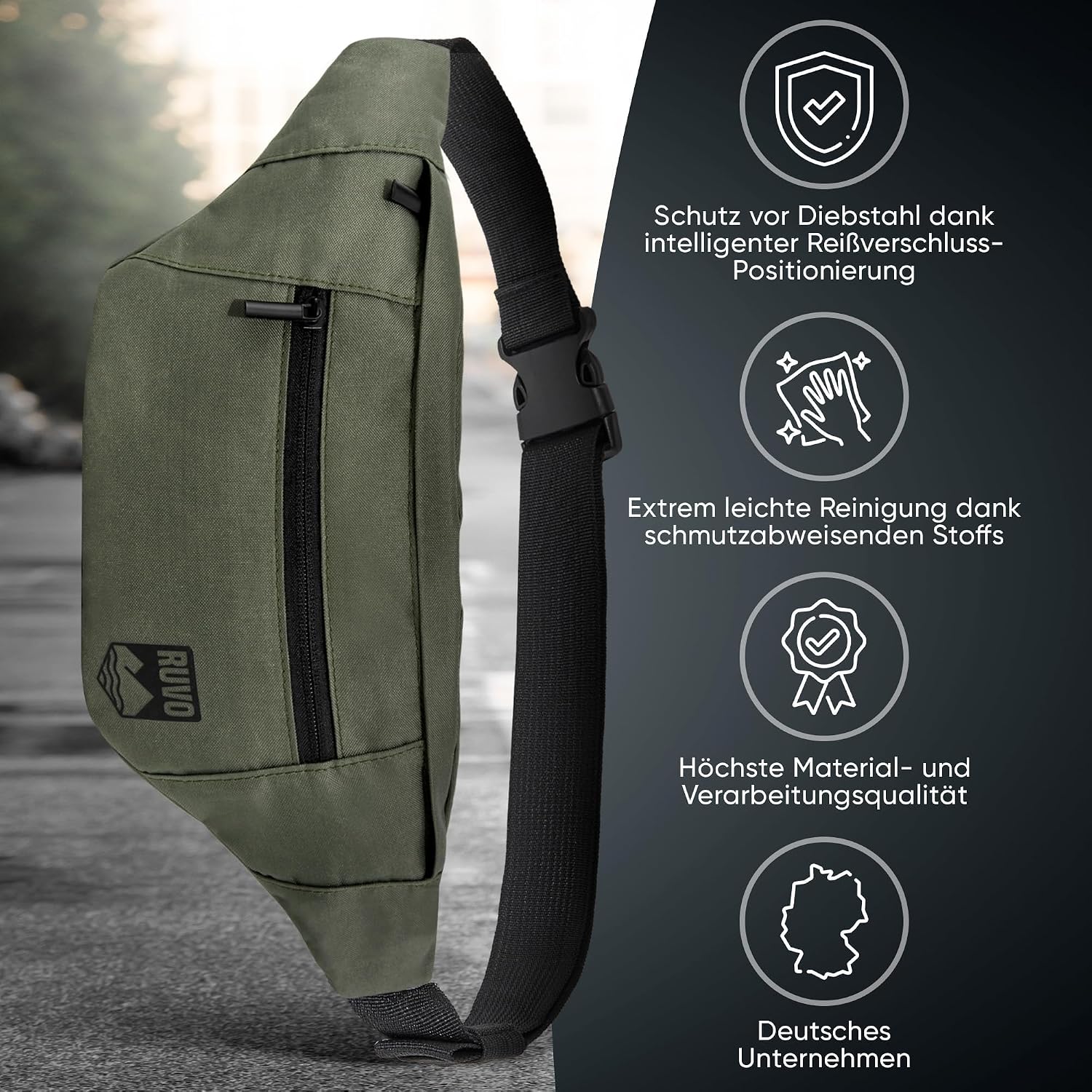 Thumbnail 4 de RUVO Bauchtasche 4 Fächer Gürtel