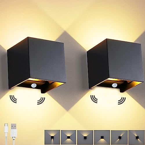 Detalle de 2 Pièces Appliques Murales avec Detecteur de Mouvement, 6W, 3600mAh, Blanc Chaud 3000K ⚙
