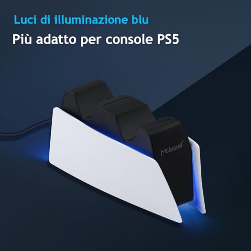 Detalle de Mcbazel Ricarica PS5: Stazione di Ricarica Rapida per DualSense (Dock Doppio) con LED e USB-C