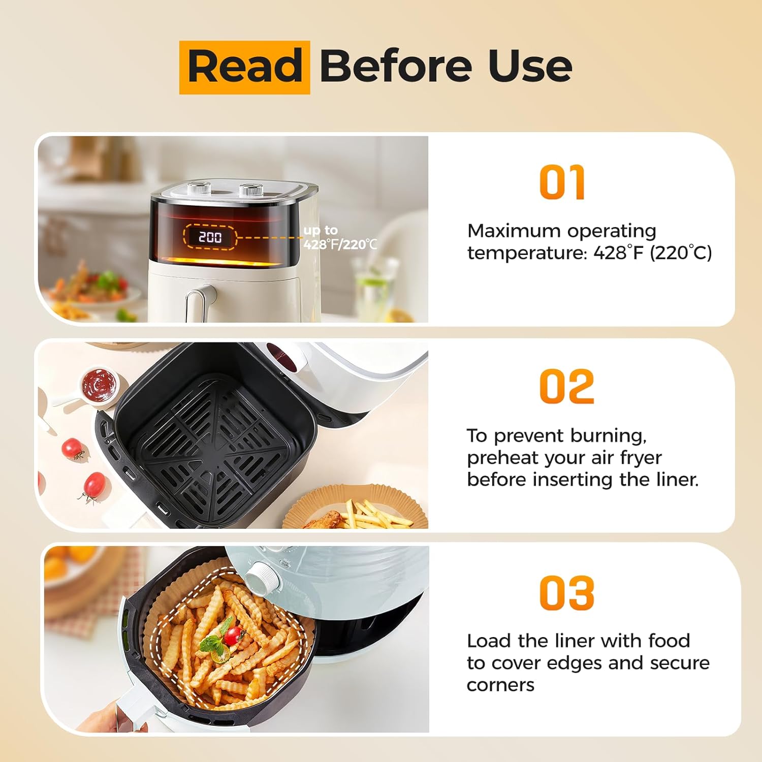 Thumbnail 4 de 400 Pcs 8" Square Air Fryer Liners 🍽