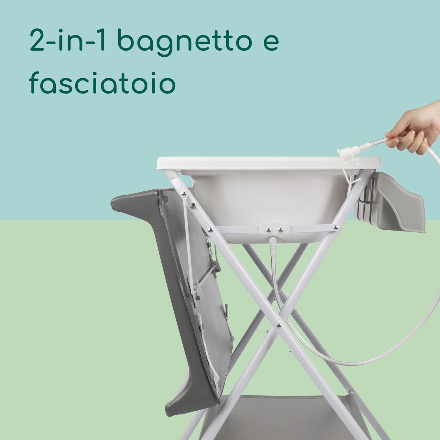 Thumbnail 2 de Bebeconfort Baltic: Fasciatoio 2 in 1 con Vaschetta Neonato e Scarico, Grey Mist