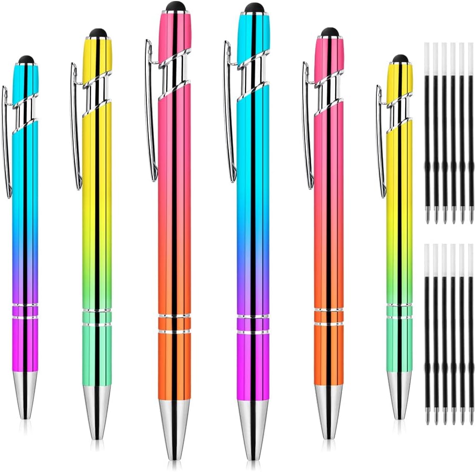 Detalle de AUAUY M1-3342224 2-in-1-styluspennen, aluminium, zwarte inkt en 12 vullingen