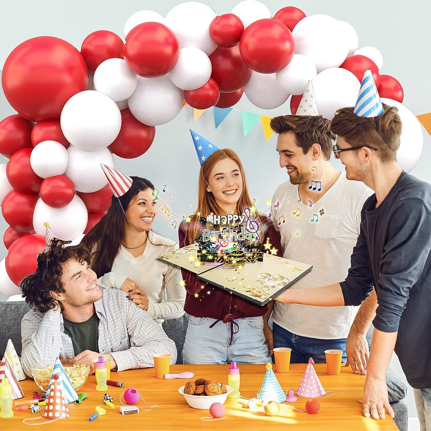 Thumbnail 5 de Joycabin musikalische Geburtstagskarte mit Licht & 3D-Pop-up „Happy Birthday“ (inkl. Umschlag)