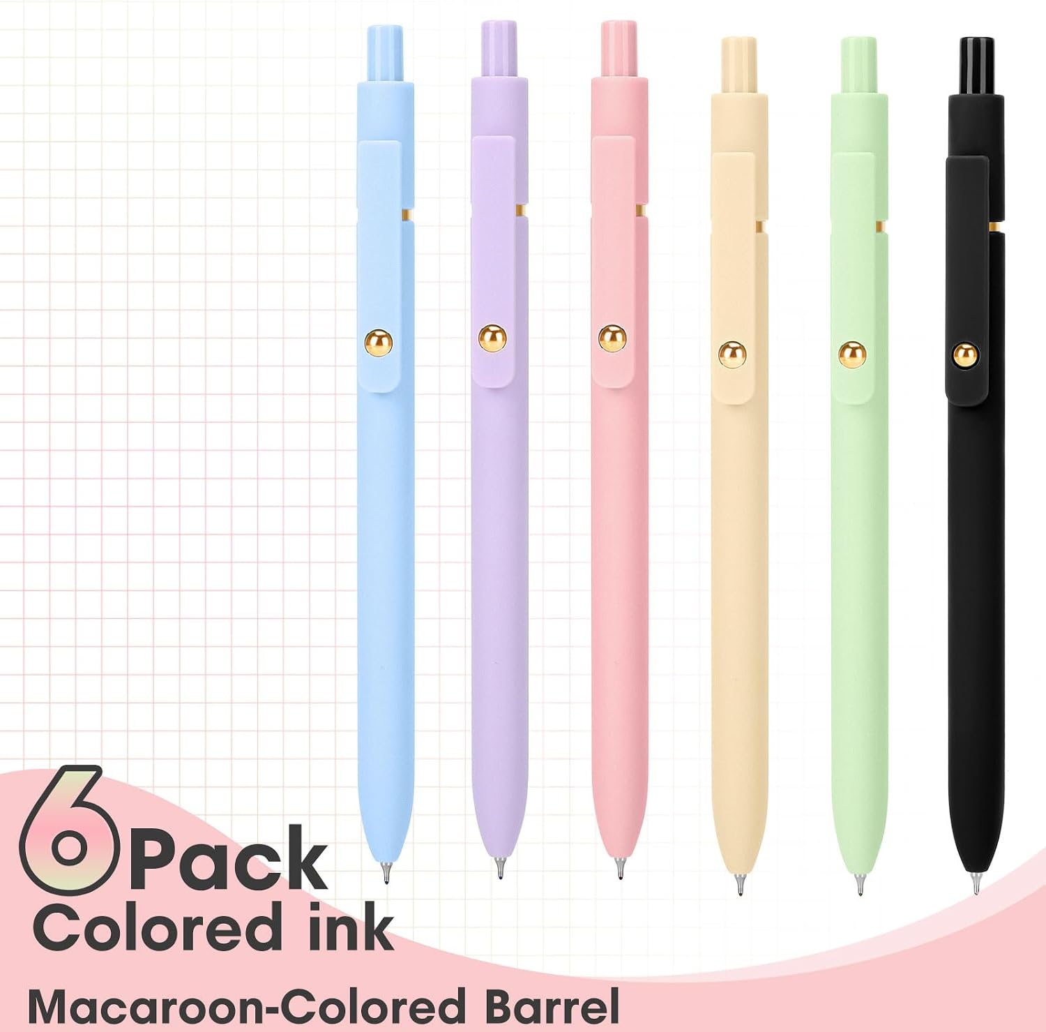 Detalle de Ddaowanx colored pens-01 Gel Pens, 0.5 mm Retractable, Quick-Drying Ink