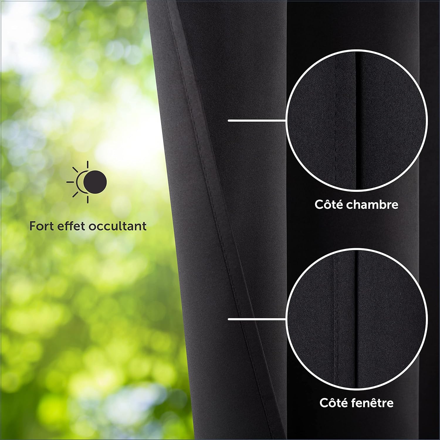 Thumbnail 5 de Blumtal lot de 2 rideaux occultants thermiques avec œillets 140 x 245 cm, noir