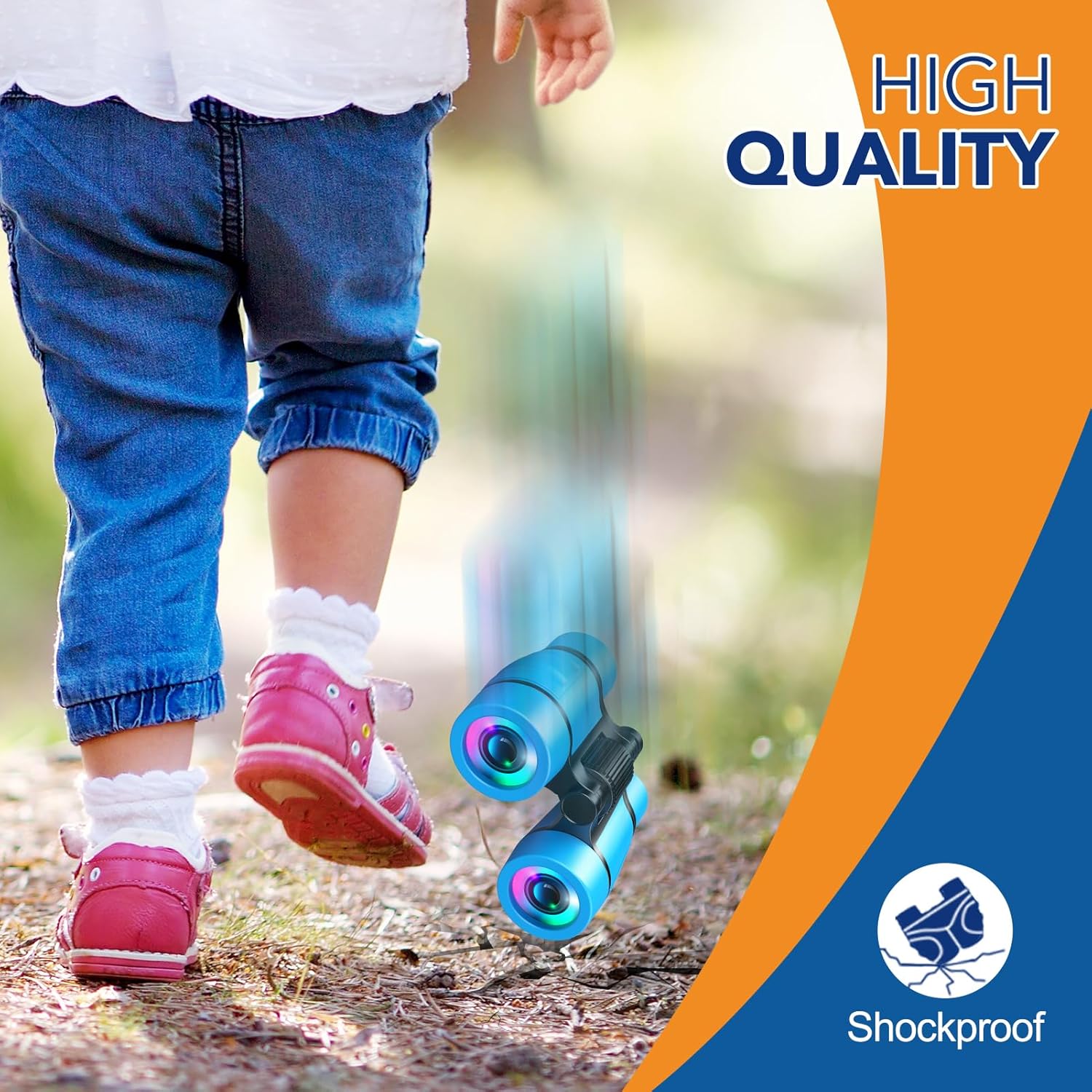 Thumbnail 4 de Kids Binoculars for Boys and Girls (Age 3–9) – 4x Magnification Travel Toy with Neck Strap & Carry Bag