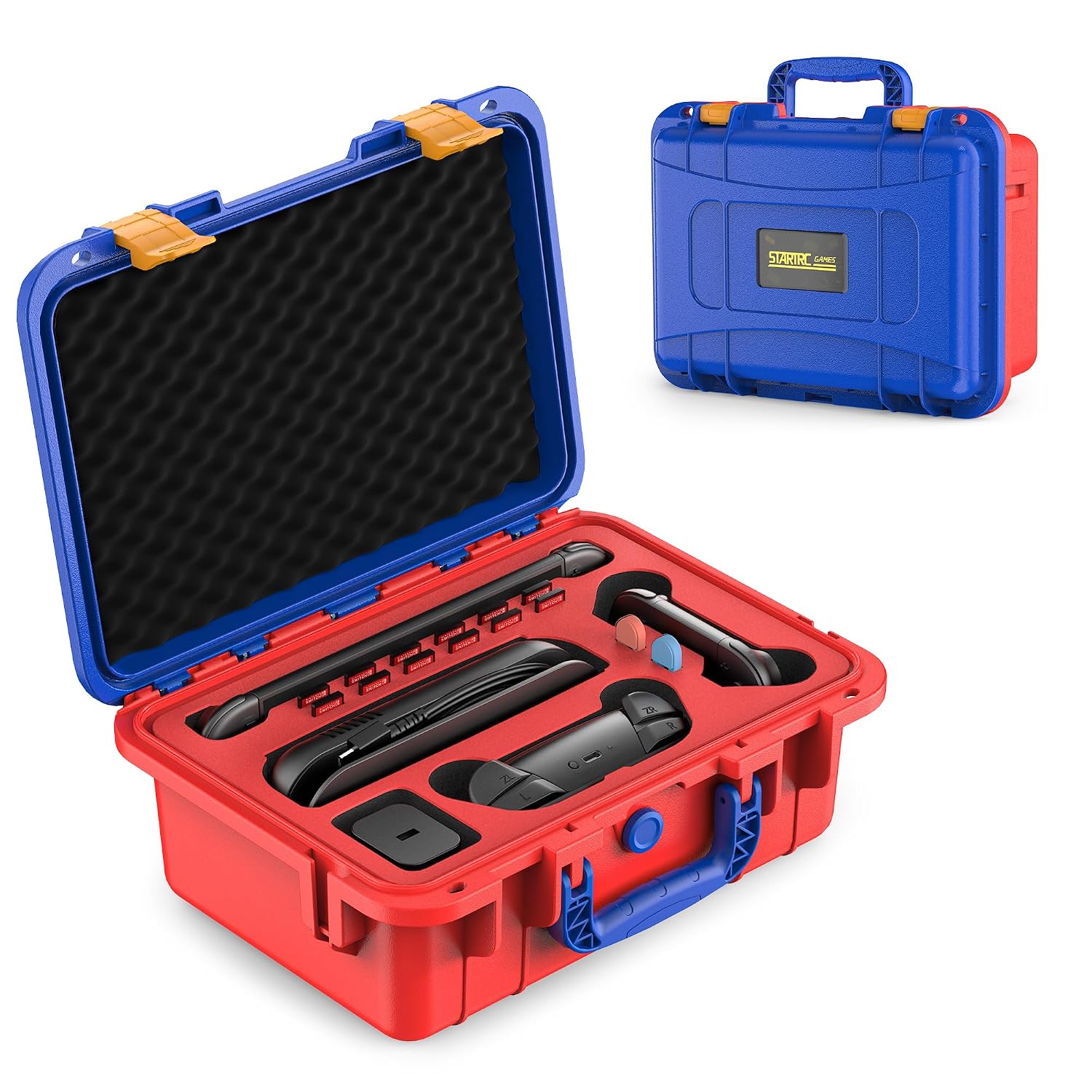 Detalle de STARTRC GAMES Hartschalen-Tasche für Nintendo Switch 2 (IP67) – für Konsole, Pro Controller & Zubehör