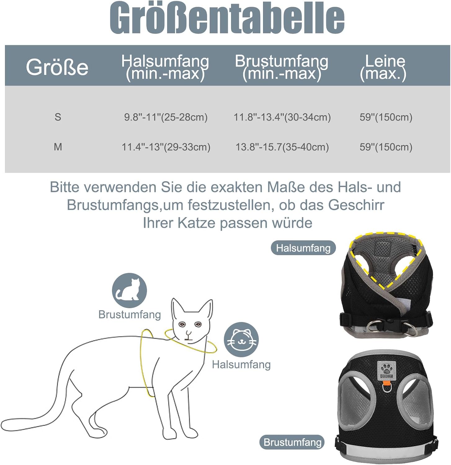 Thumbnail 1 de Bindokun Katzengeschirr S mit Leine 5 m 🐾