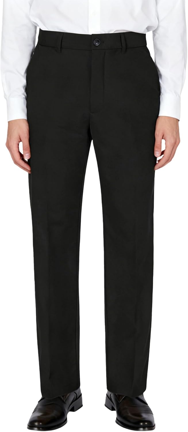 Detalle de Soojun Men's Classic Fit Flex Waist Flat Front Dress Pant