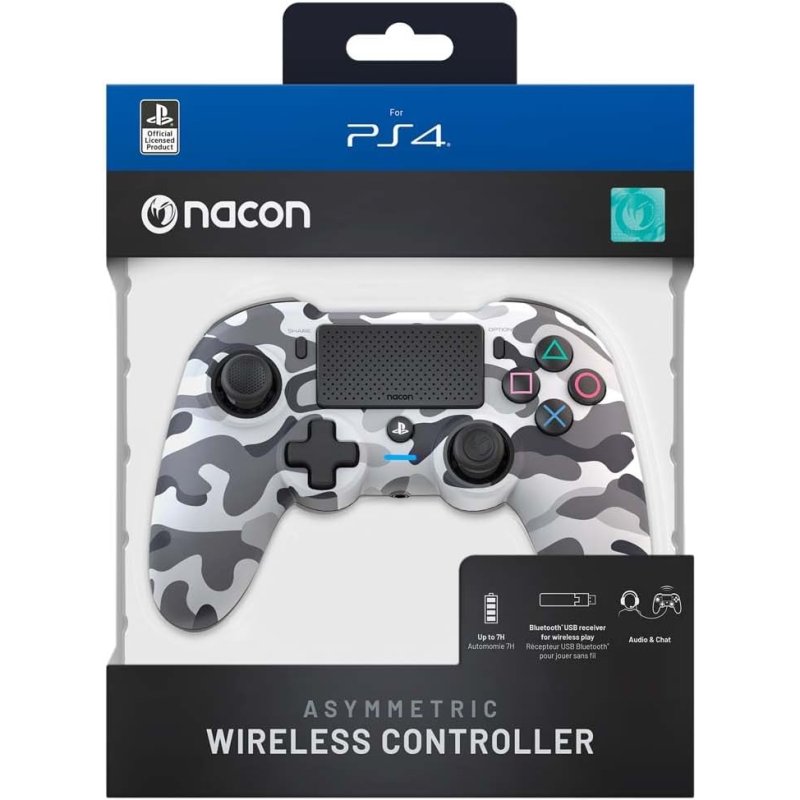 Detalle de Nacon Asymetric Mando PS4 inalámbrico 7 h Camuflaje Gris