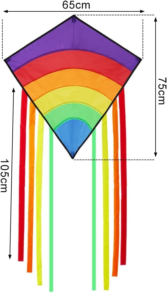 Thumbnail 1 de Aomig regenboogvlieger in ruitvorm, 65 x 75 cm, polyester en glasvezel