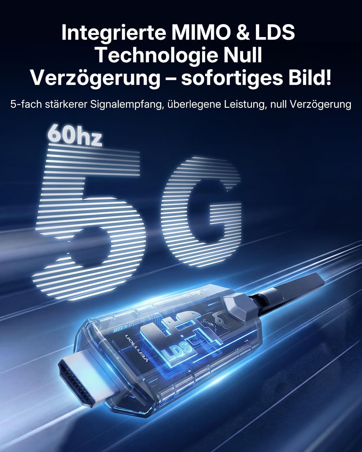Thumbnail 6 de VENTION Wireless HDMI Set: 1 Sender + 2 Empfänger – 120 m Reichweite, 4K Dekodierung, Plug & Play