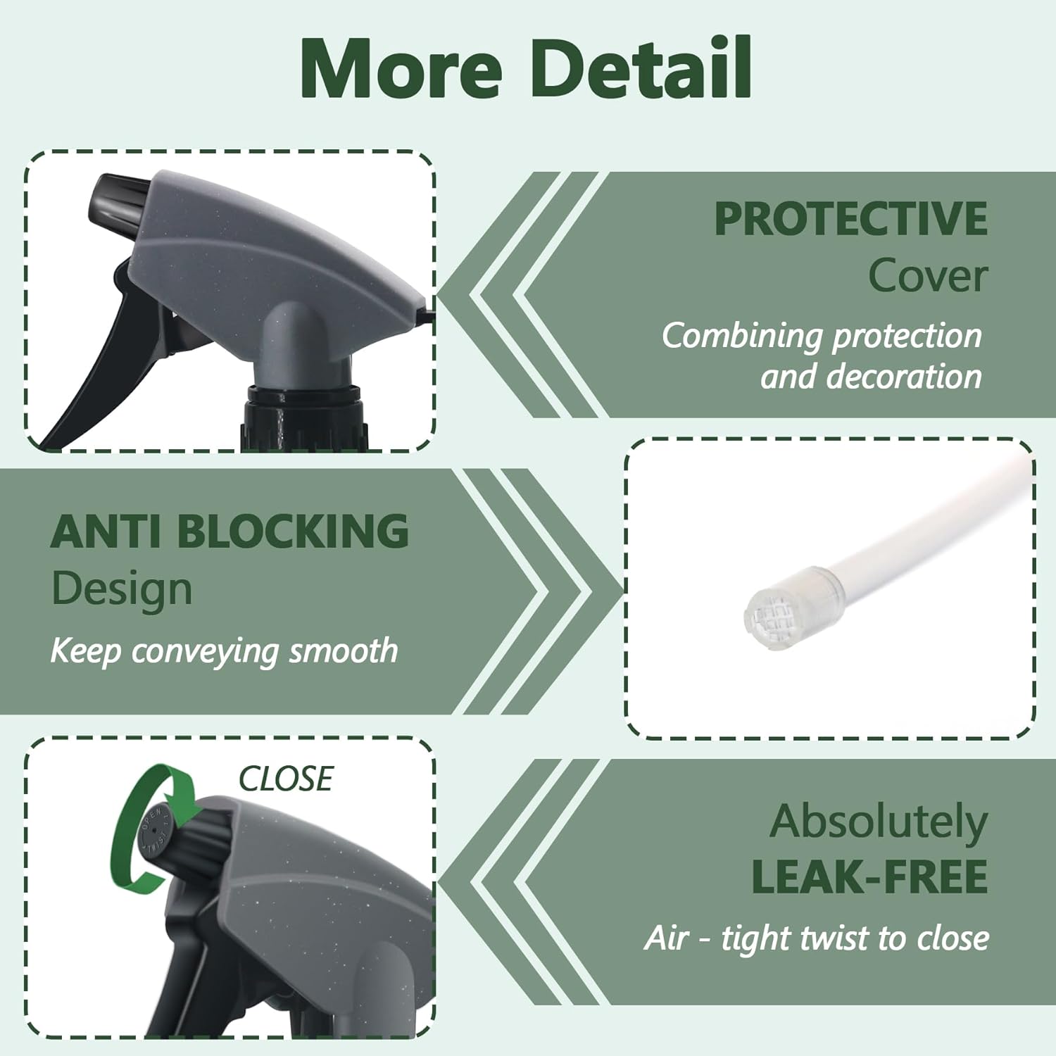 Detalle de RONTADA Plant Mister Spray Bottle (600ML) – Refillable indoor/outdoor trigger mist water sprayer, blue