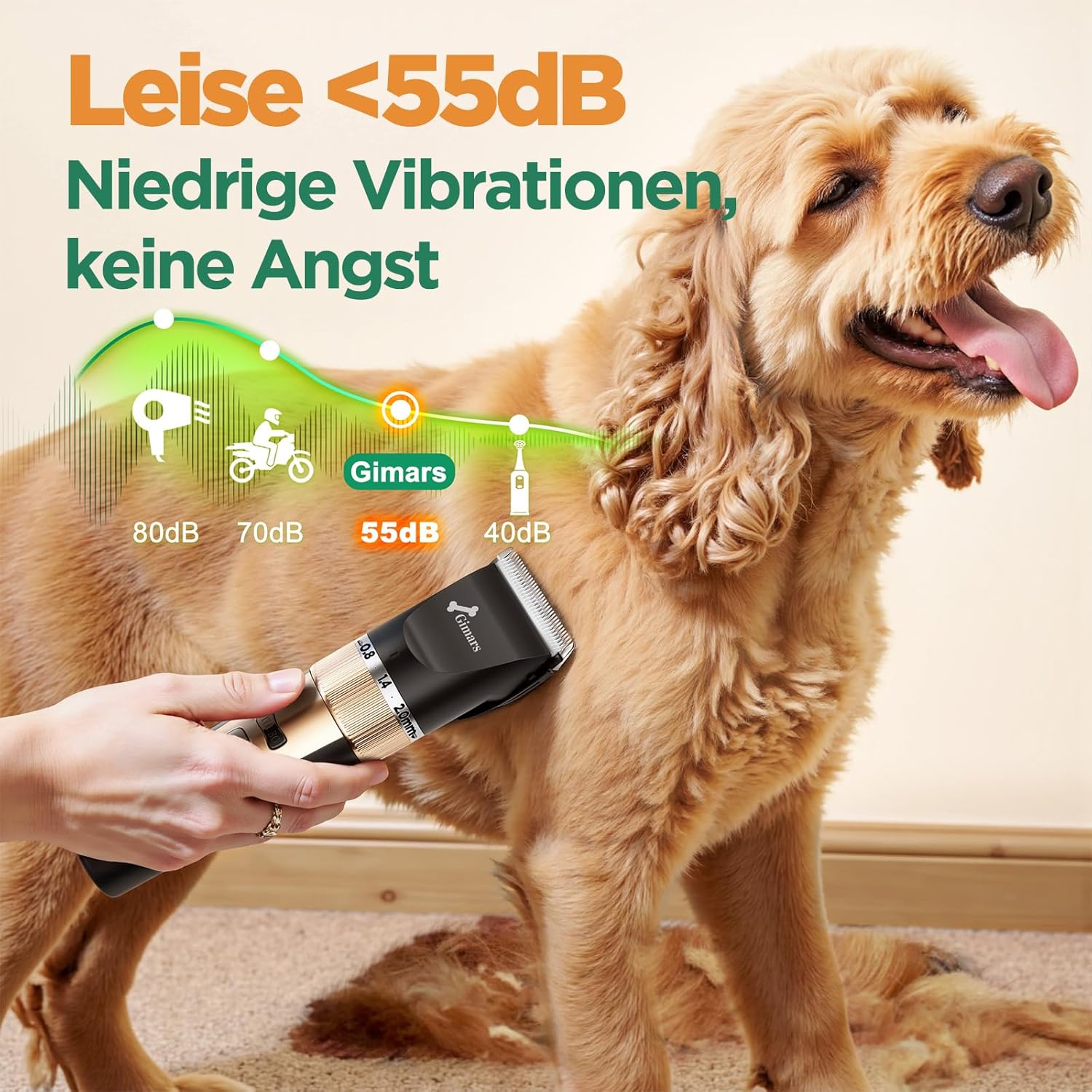 Thumbnail 3 de Gimars 4-in-1 Hundeschermaschine Set (4 Geschwindigkeiten, USB-aufladbar, leise) – mit Hunde Trimmer