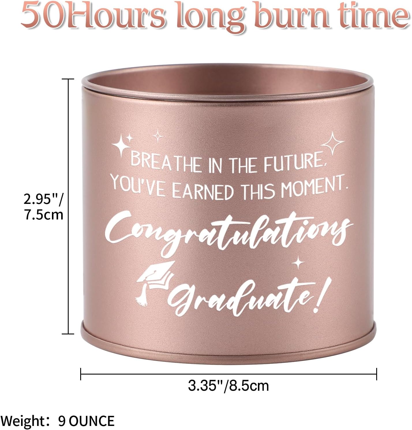 Detalle 2 de PRSTENLY Graduation Gifts for Her 2026: Happy Graduation Scented Candle (9oz)
