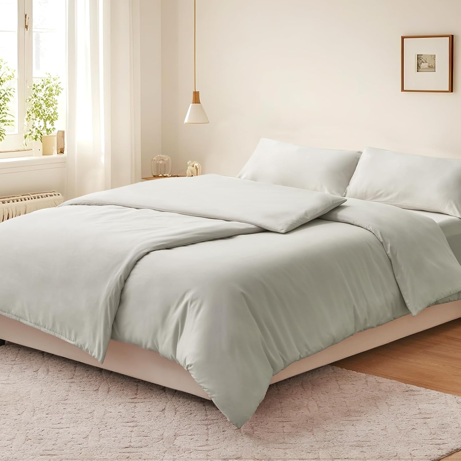 Thumbnail 2 de RUIKASI Bettwäsche-Set 135x200 beige, 4-teilig aus Polyester-Mikrofaser (mit Reißverschluss)