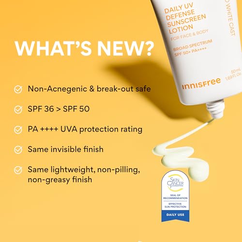 Detalle de innisfree Daily UV Defense Sunscreen SPF 50+ PA++++ – Invisible, Lightweight, Hydrating