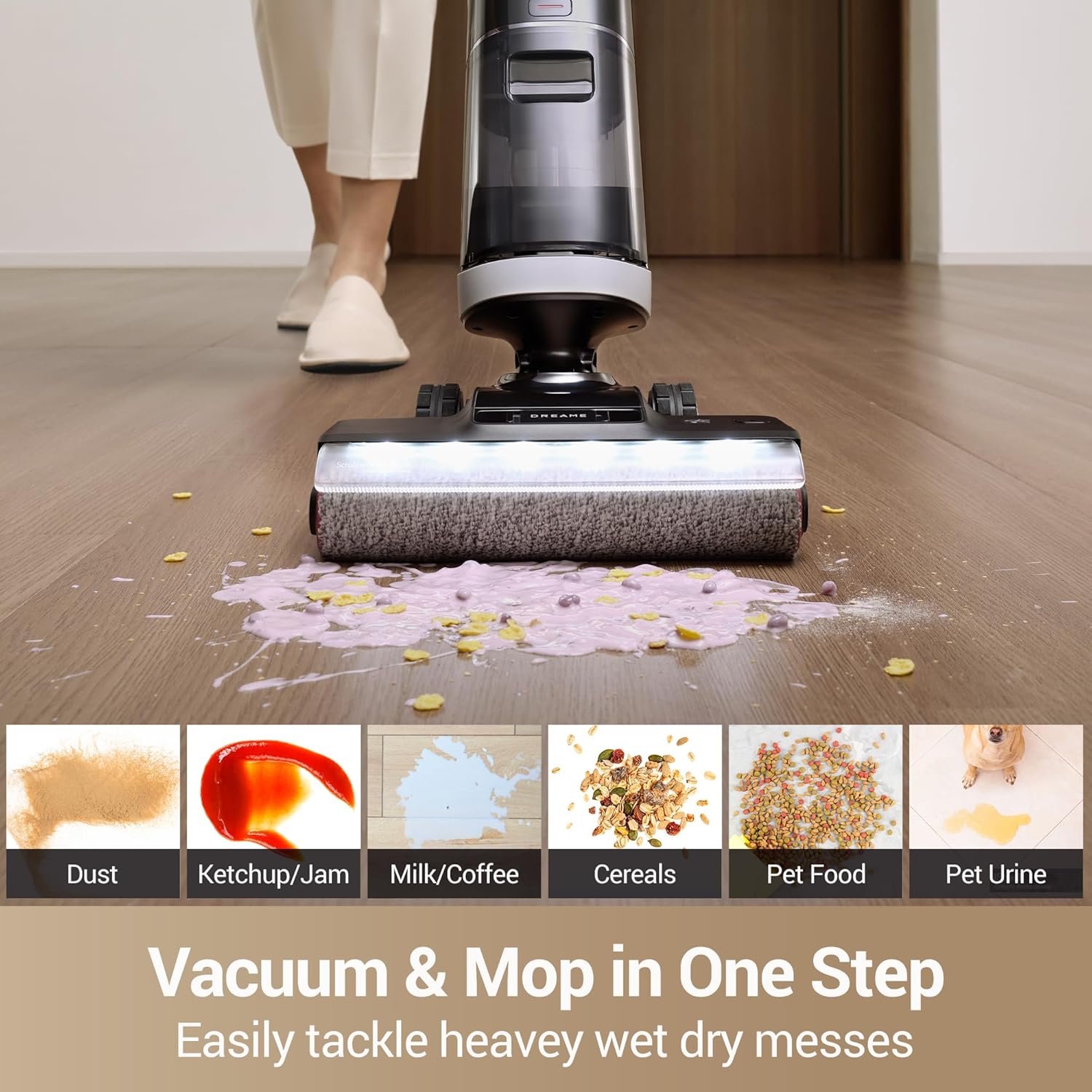 Detalle 2 de DREAME H14 Pro Wet-Dry Vacuum Mop, 180° Lie-Flat, 18,000 Pa Suction