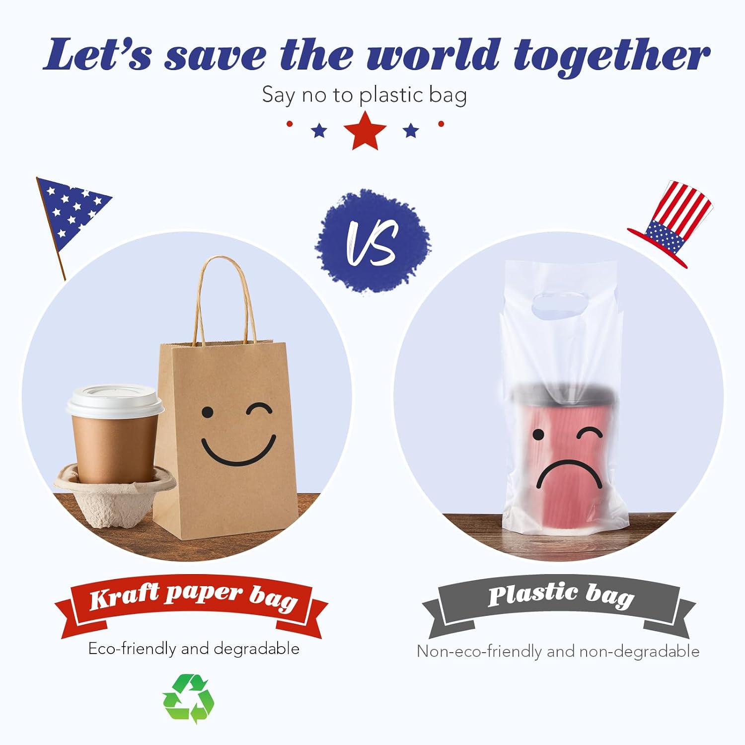 Thumbnail 2 de GSSUSA 100 Pack Small Brown Paper Gift Bags with Handles (5.25 x 3.75 x 8 in) — Made in USA