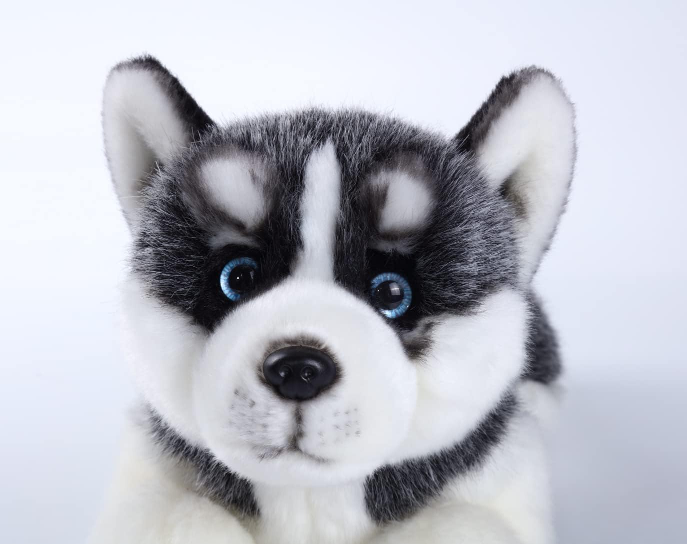 Detalle de Siberian Husky Stuffed Dog Plush — Realistic Handmade Lying Puppy for Kids and Collectors