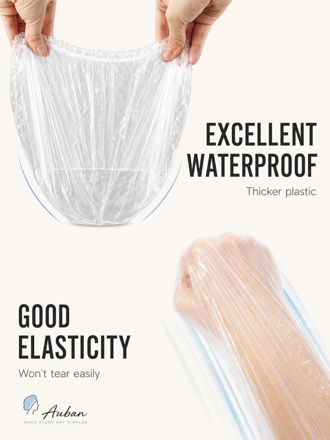 Detalle 2 de Auban 100PCS Disposable Shower Caps